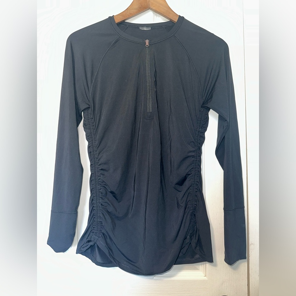 CALIA by Carrie Underwood Quarter Zip Rash Guard Black Size Small